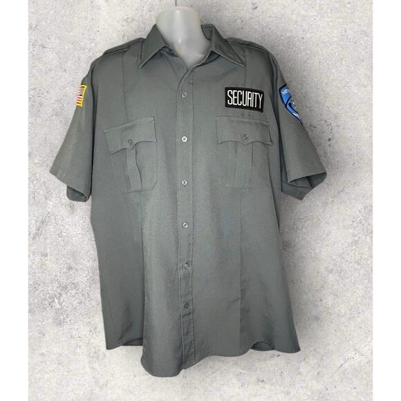 Metro Guard Men's Size Security XL Button Front Grey Liberty Uniform Shirt - Picture 1 of 6